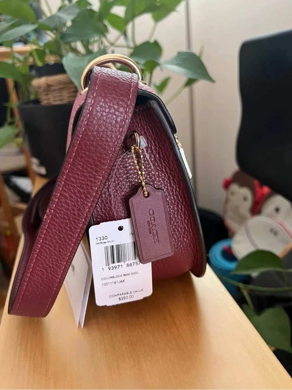 NWT COACH REMI SADDLE BAG IN COLORBLOCK ROSE MULTI MSRP $350
